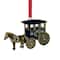 2.25" Antique Brass-Plated Horse & Buggy Ornament with European Crystals